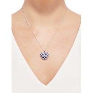 Crystal Heart Motif Pendant Sterling Silver NWOT